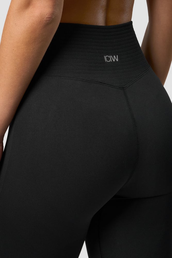 define seamless flared tights black
