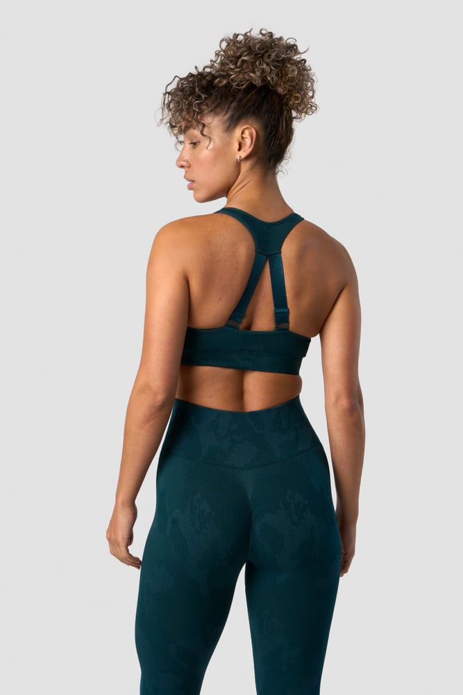 camo seamless sports bra dk teal