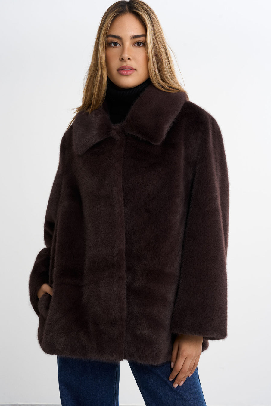 Courchevel Faux Fur Jacket · Brown