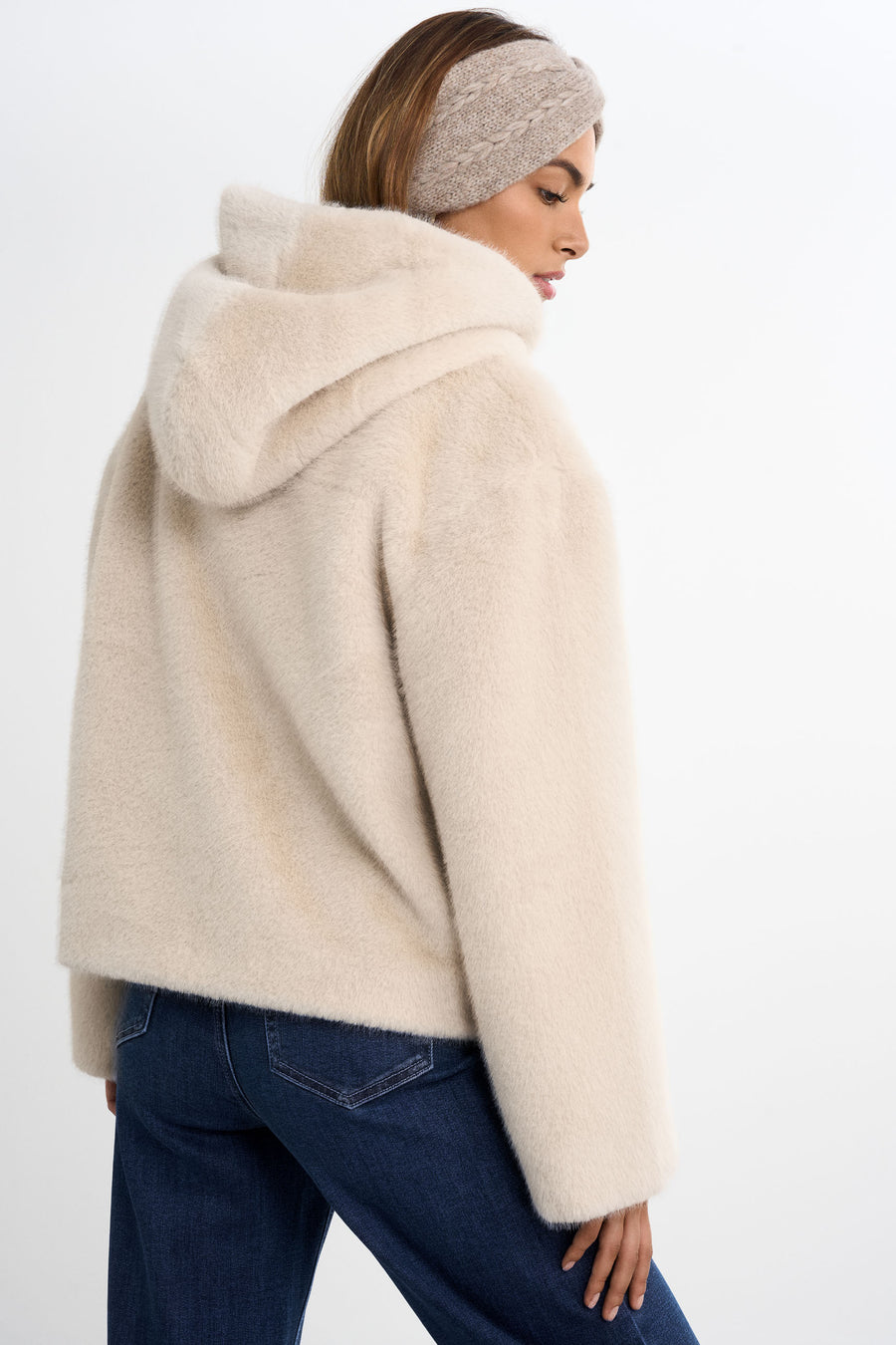 Faux Fur Jacket · Beige