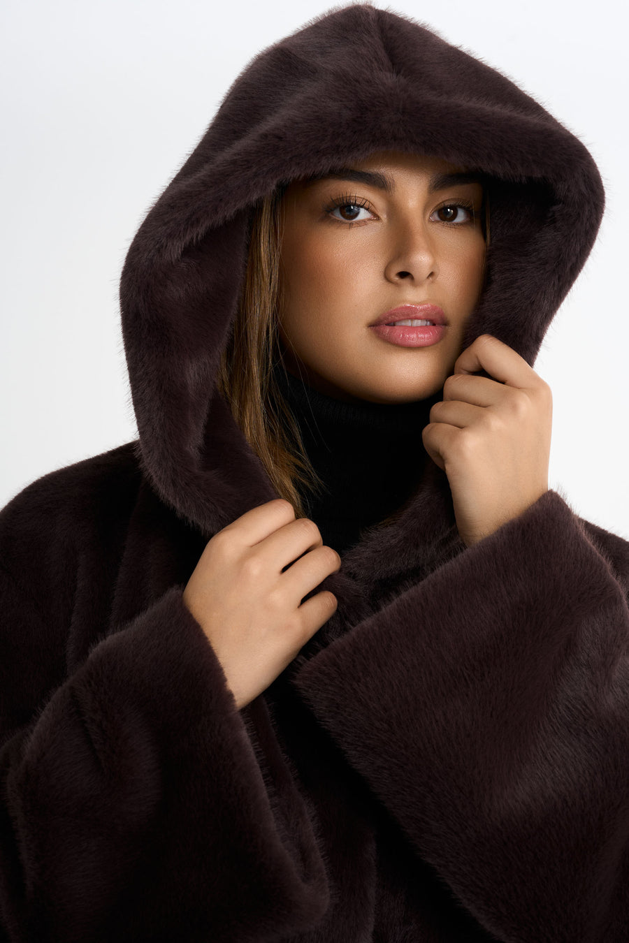 Faux Fur Jacket · Brown