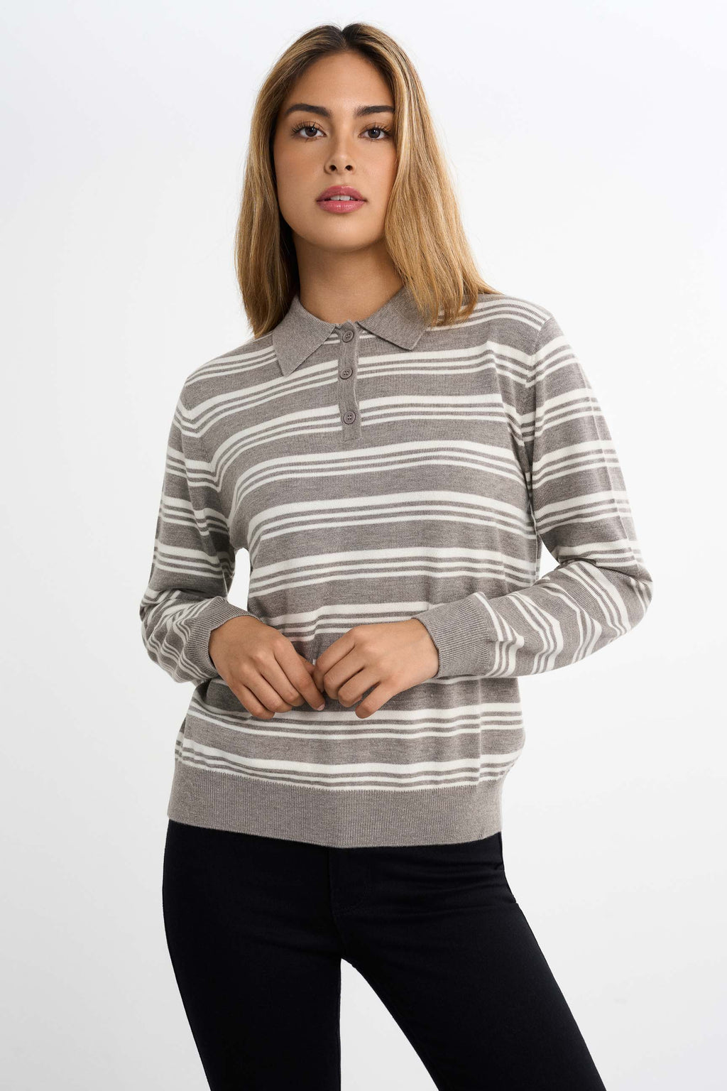 Strikket piqué sweater