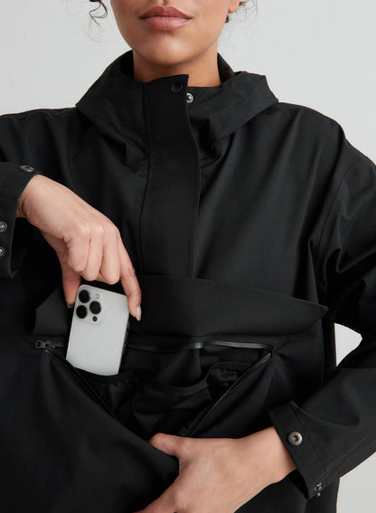 Black Waterproof Oversized Anorak