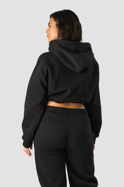 everyday cropped hoodie wmn black