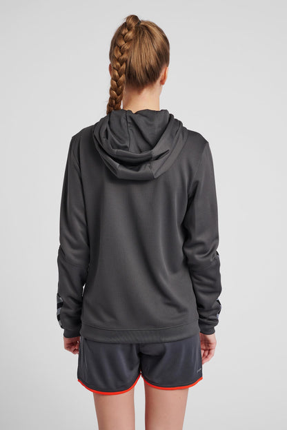 HUMMEL - Hmlauthentic Poly Zip Hoodie Woman - Asphalt