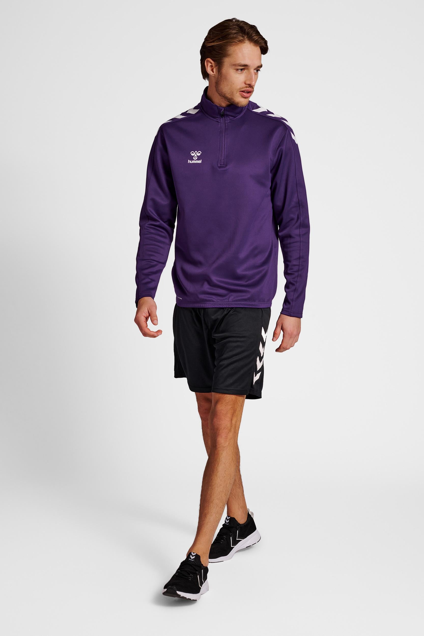 HUMMEL - Hmlcore Xk Half Zip Poly Sweat - Acai/white