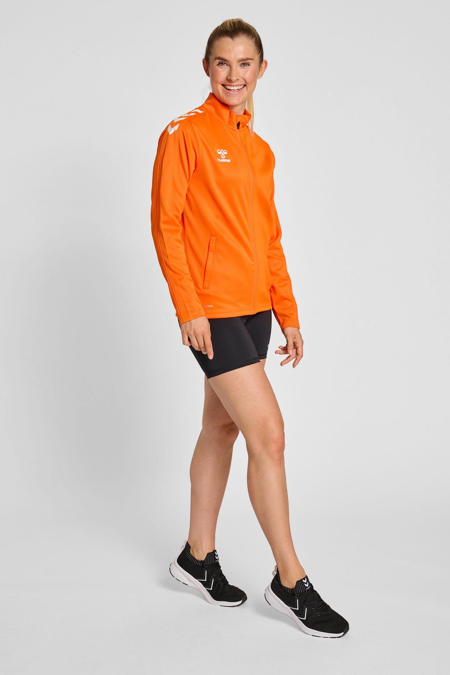 HUMMEL - Hmlcore Xk Poly Zip Sweat Woman - Orange Tiger