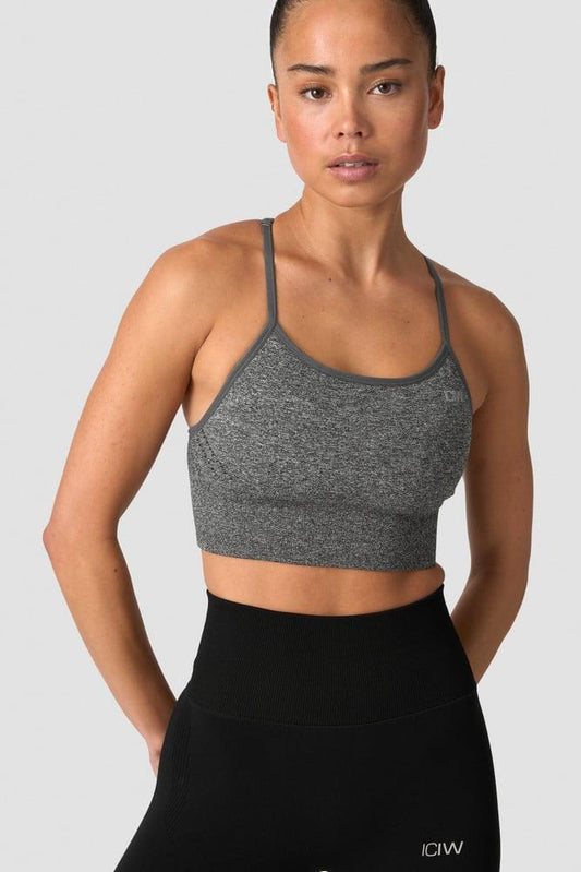 ICANIWILL - Queen Mesh Seamless Sports Bra - Grey Melange