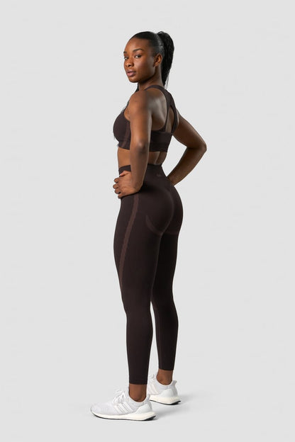 impact seamless sports bra dark brown