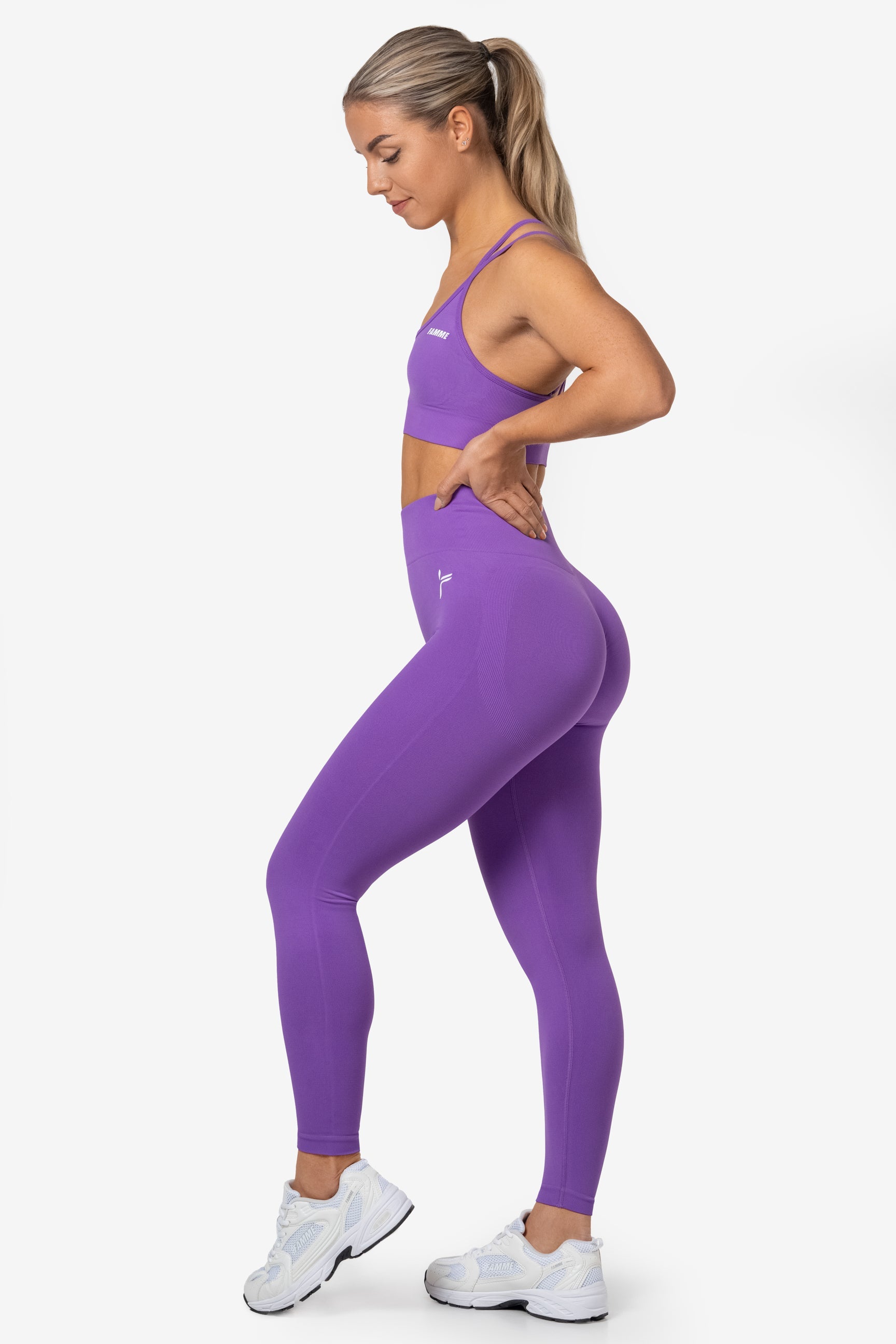 Purple Lunge Scrunch Leggings - for dame - Famme - Leggings