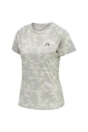 NEWLINE - Women Running T-shirt S/s - Oyster Mushroom Aop