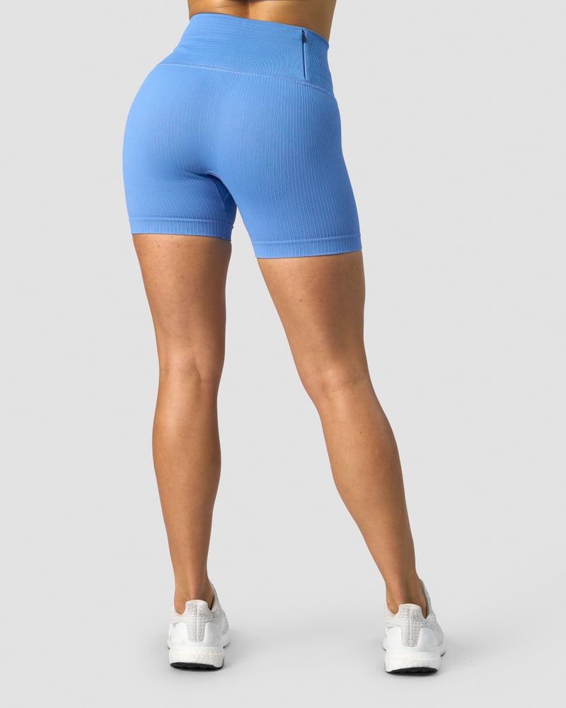 ribbed define seamless pocket shorts pacific blue