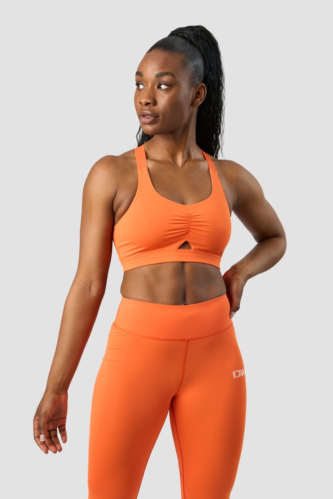 scrunch adjustable sports bra orange