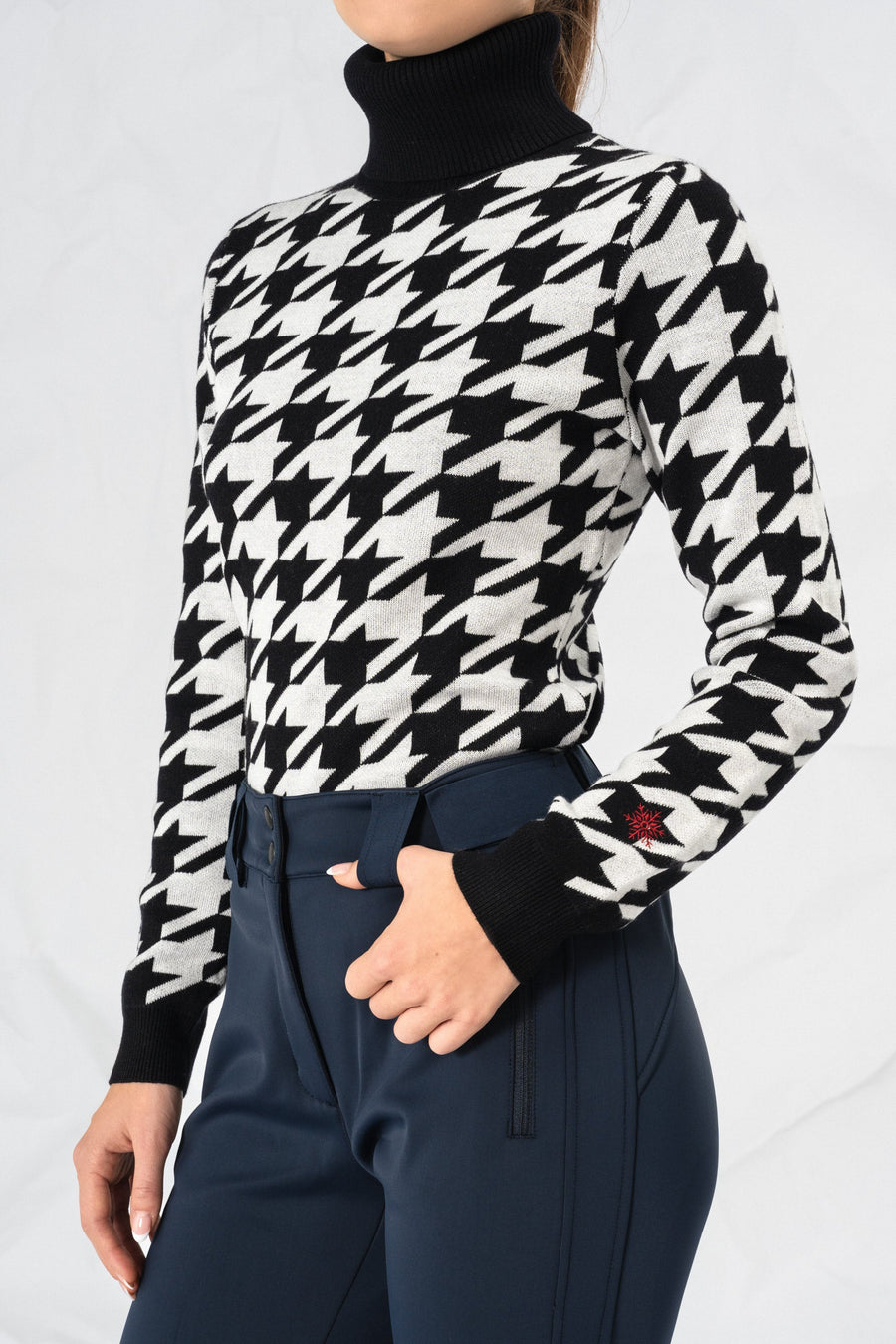Houndstooth Sweater · Black