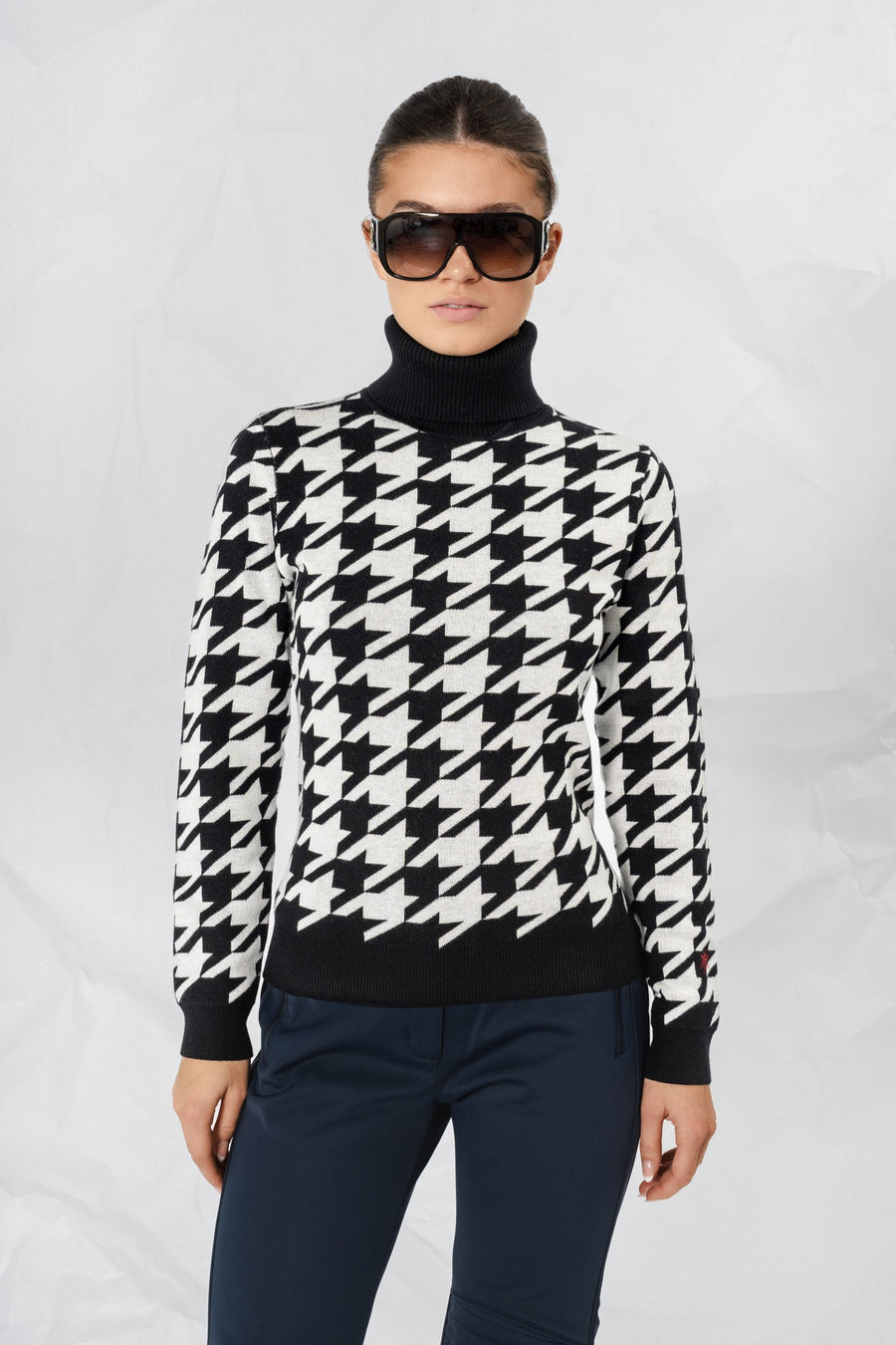 Houndstooth Sweater · Black