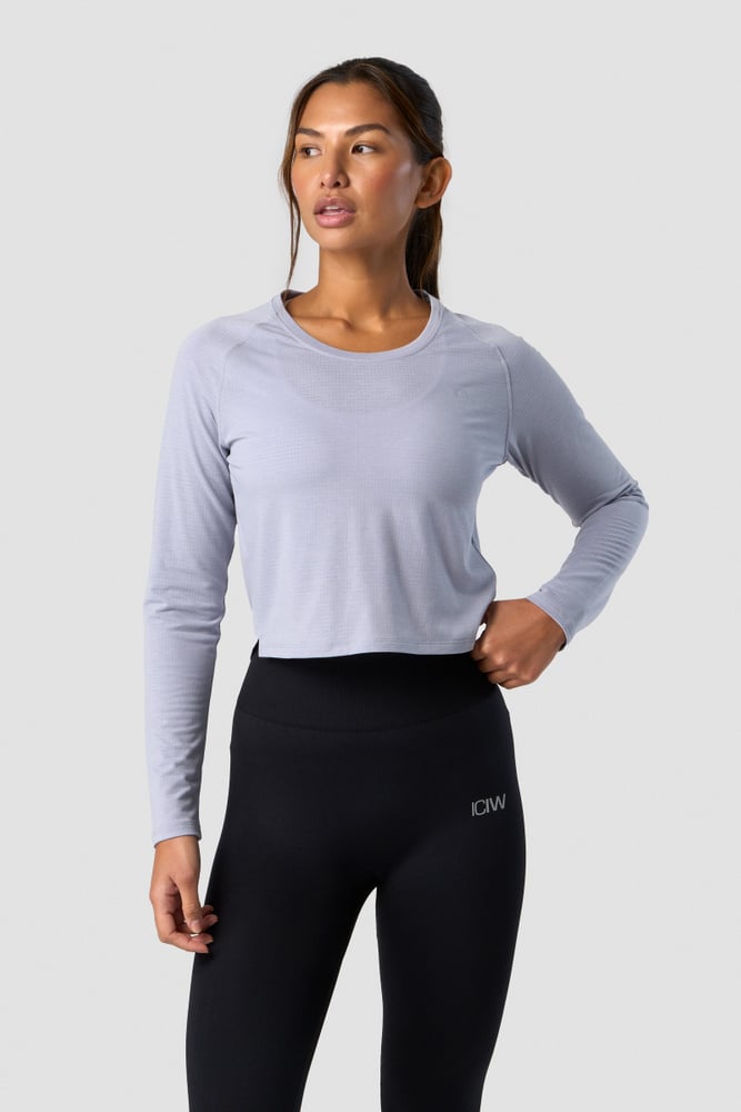 stride cropped long sleeve wmn light blue