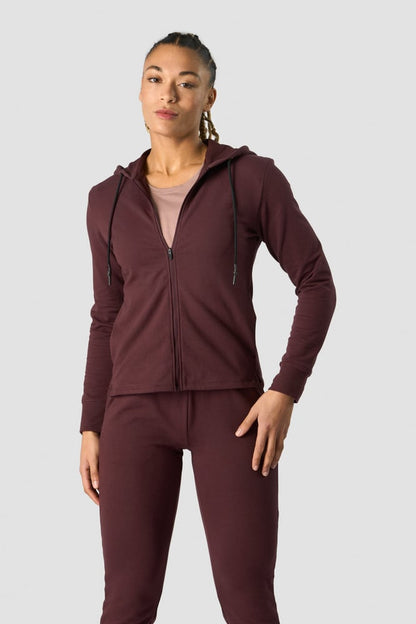 stride zip hoodie wmn burgundy