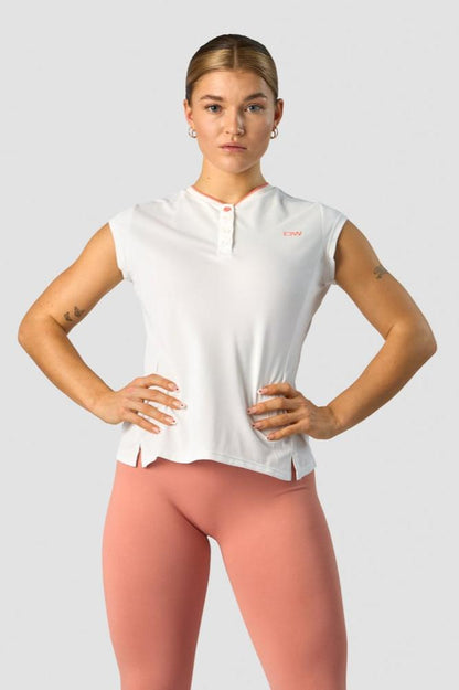 training pique polo white/coral wmn